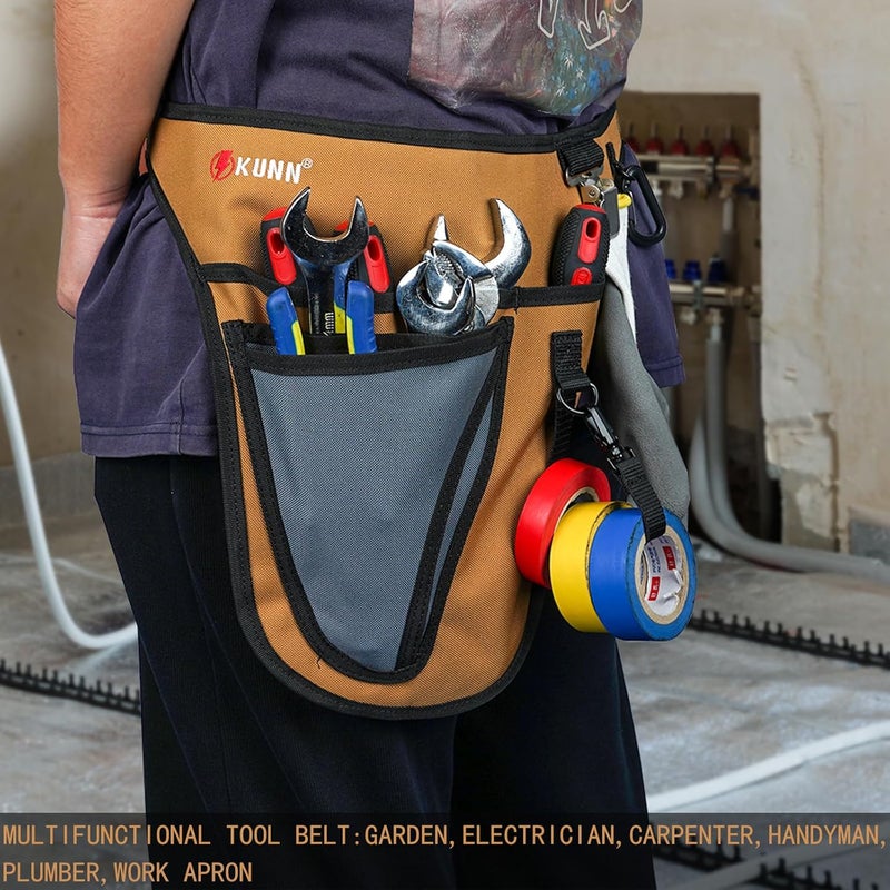KUNN Garden Tool Waist Belt - 4 Deep Pockets Tool Apron for Women Men,Utility Pouch for Gardening,Electrican,Florists,Plumbing - Image 3